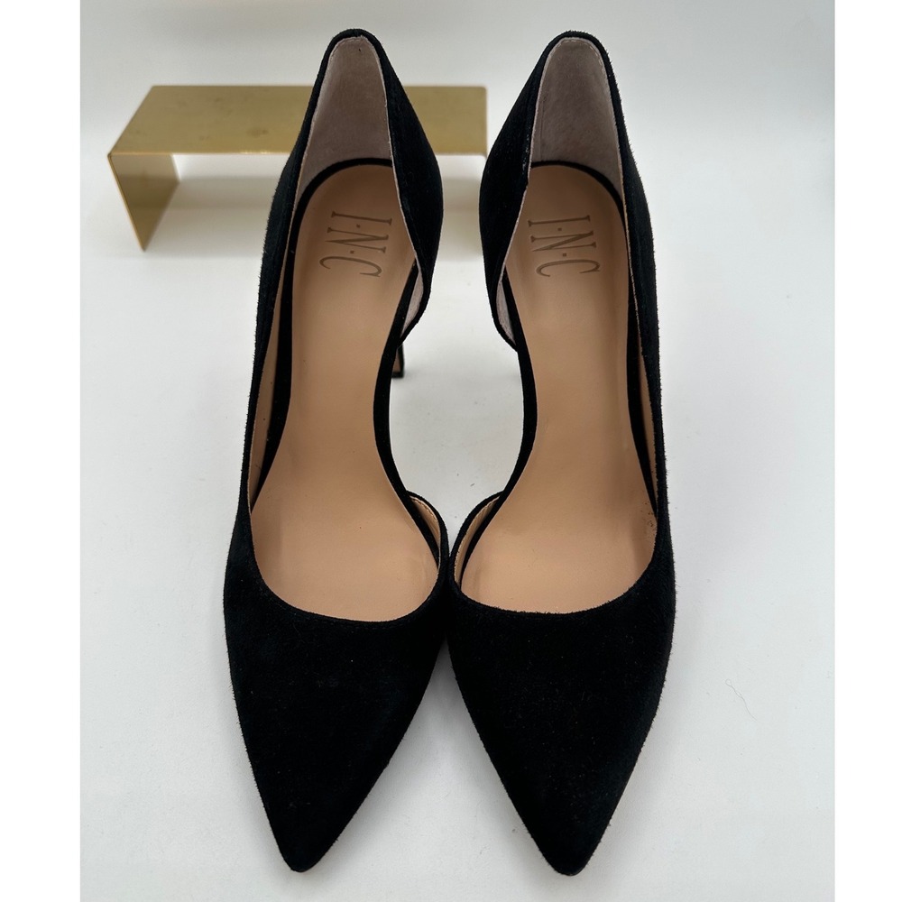 INC INTERNATIONAL CONCEPTS Black Suede D'Orsay Kenjay Pointed Toe Pumps 7 - Picture 3 of 12